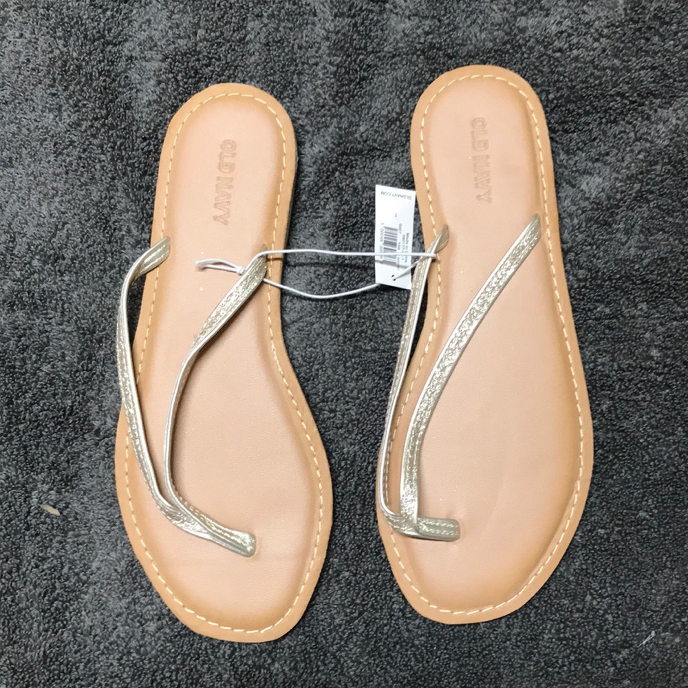 Faux-Leather Capri Sandals for Women, gold, NEW 7 - Picture 2 of 5